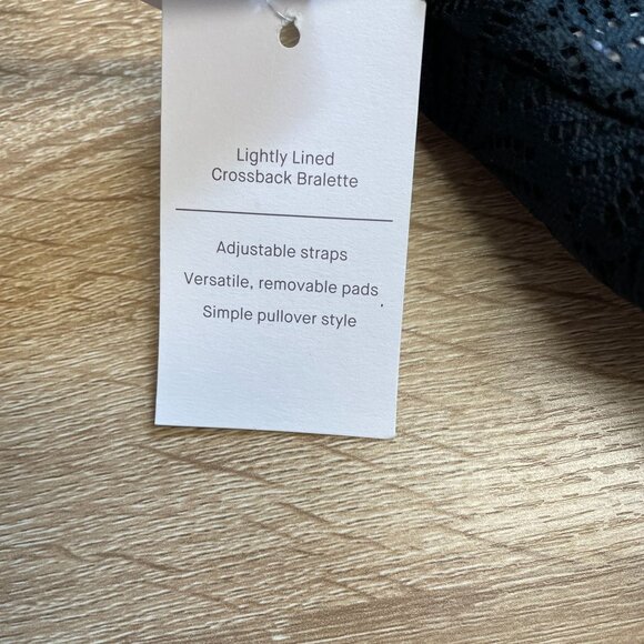 AUDEN LACE BRA CROSSBACK BRALETTE ADJUSTABLE STRAPS BLACK FLORAL WOMEN'S NWT - Picture 4 of 6